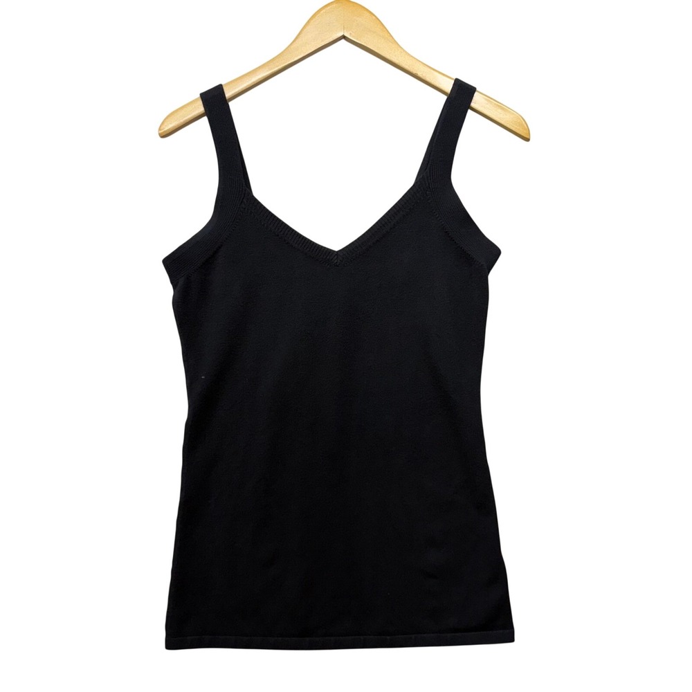 Express Womens Black V-Neck‎ Knit Camisole Tank Top Sample Size S Rayon Sweater
